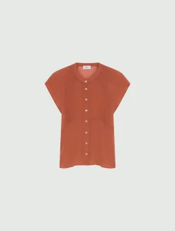 Camicia in georgette - TERRACOTTA