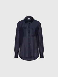 Camicia in organza - BLU NOTTE