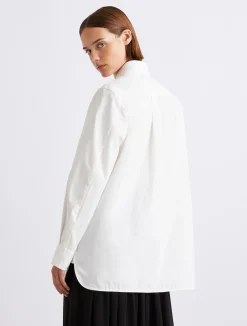 Camicia in popeline di cotone lavato - BIANCO
