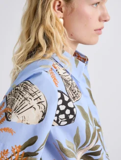 Camicia in popeline di cotone - AZZURRO