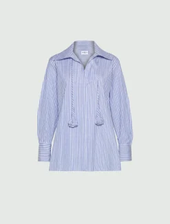 Camicia in popeline di cotone - AZZURRO