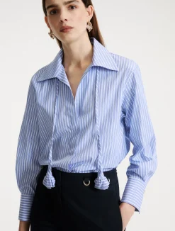 Camicia in popeline di cotone - AZZURRO