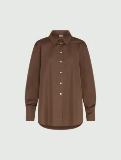 Camicia in popeline leggero - MARRONE
