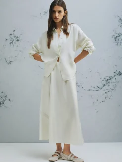 Camicia in seta - BIANCO LANA