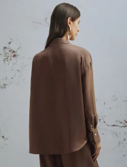 Camicia in seta - MARRONE