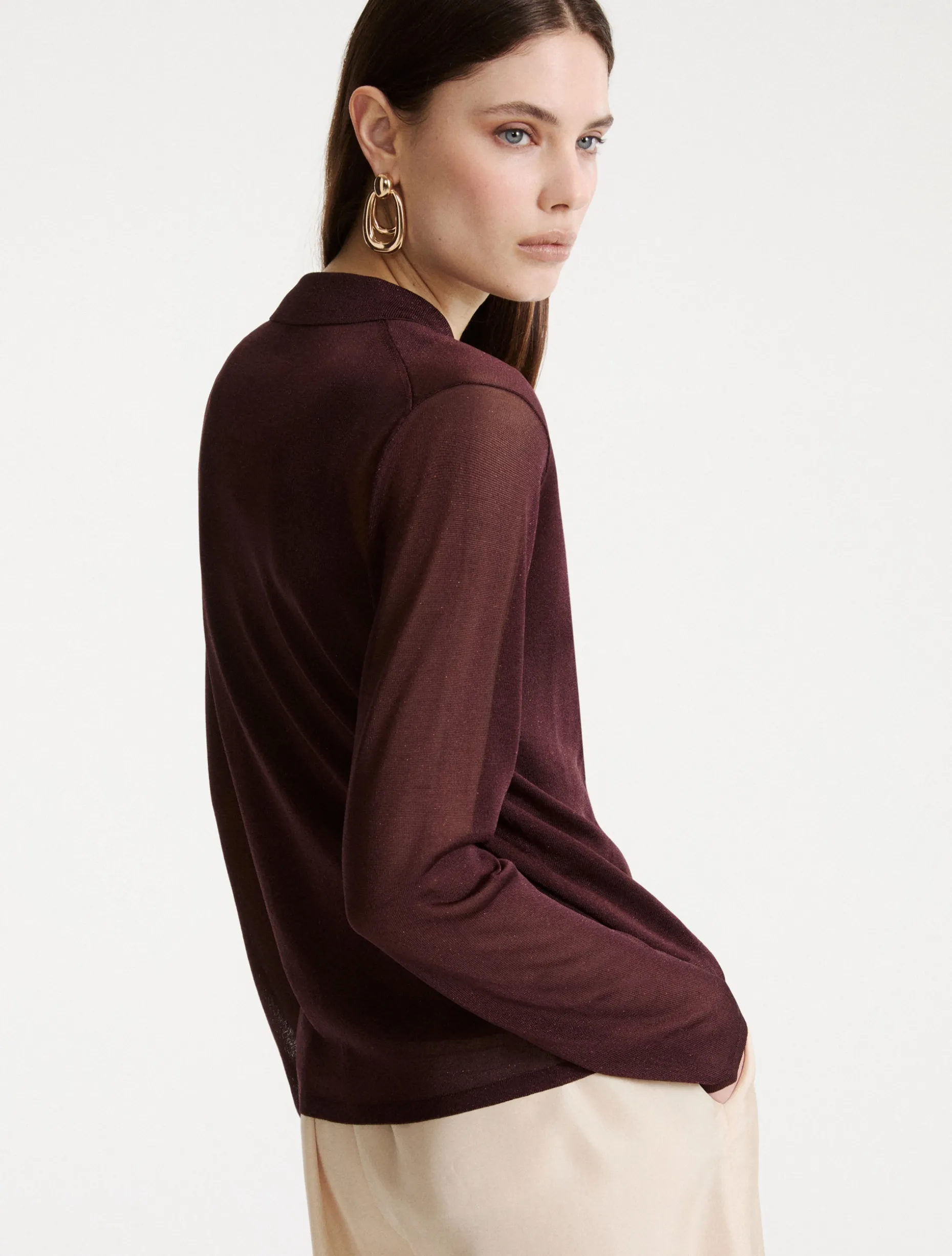 Camicia in viscosa e lurex - BORDEAUX