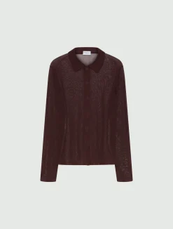 Camicia in viscosa e lurex - BORDEAUX