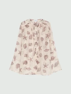 Camicia in voile di seta - BIANCO LANA
