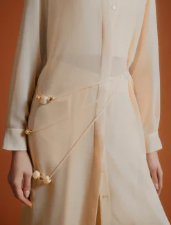 Camicia lunga in georgette con collana - NUDO