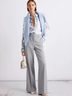 Camicia oversize in popeline stretch - AZZURRO