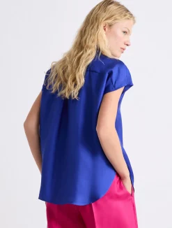 Camicia smanicata in seta - BLUETTE