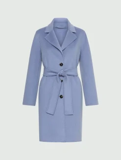 Cappotto monopetto in double - AZZURRO