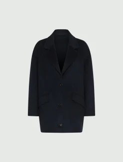 Cappotto oversize in double - BLU