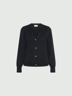 Cardigan aderente con scollo a V - BLU