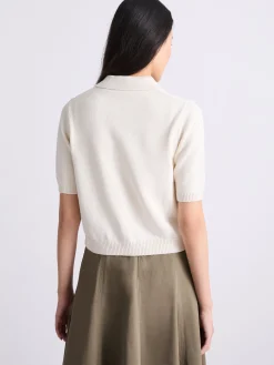 Cardigan in cotone e seta - PANNA