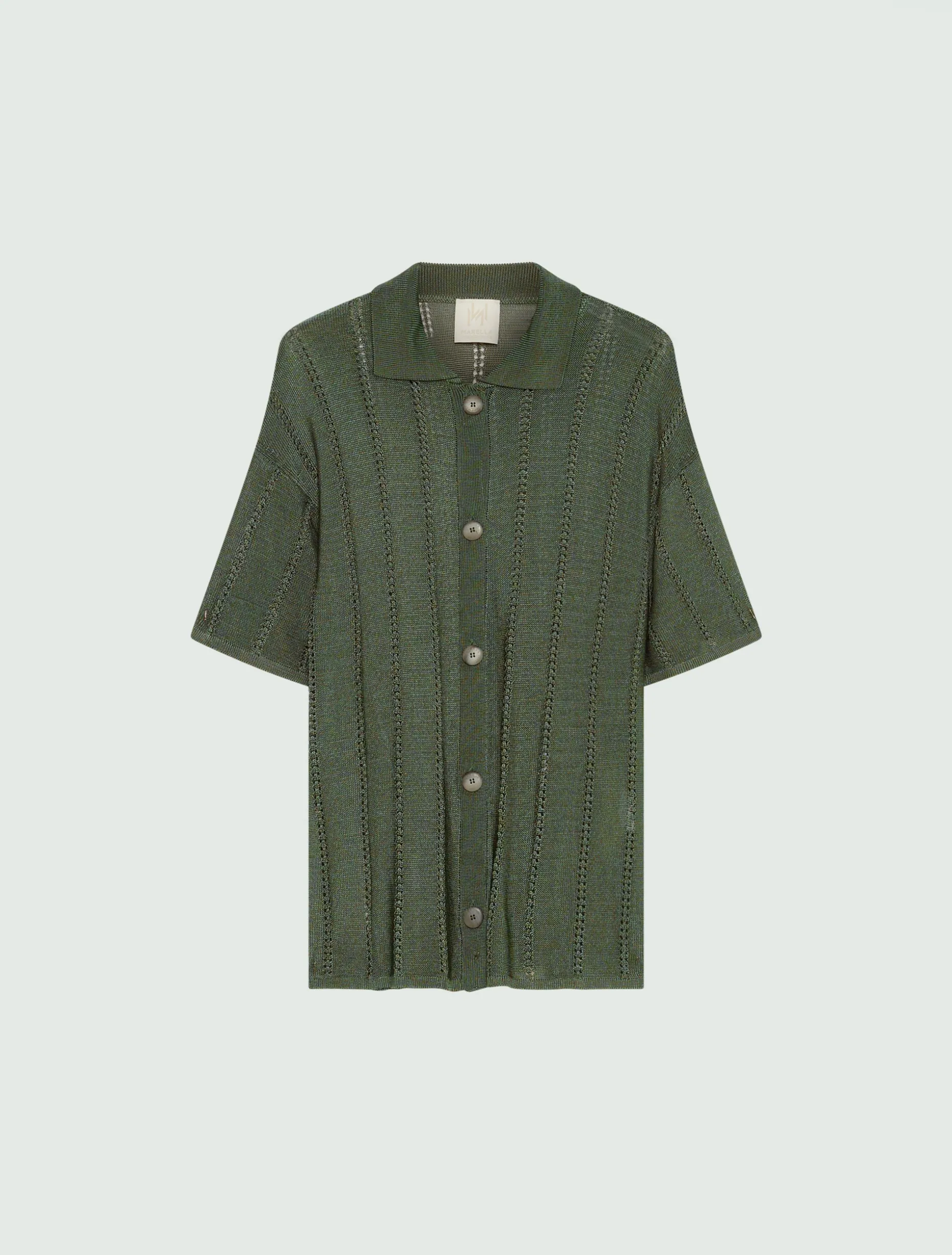 Cardigan in viscosa a maniche corte - VERDE