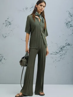 Cardigan in viscosa a maniche corte - VERDE