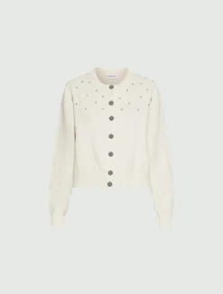 Cardigan in viscosa e cotone - PANNA
