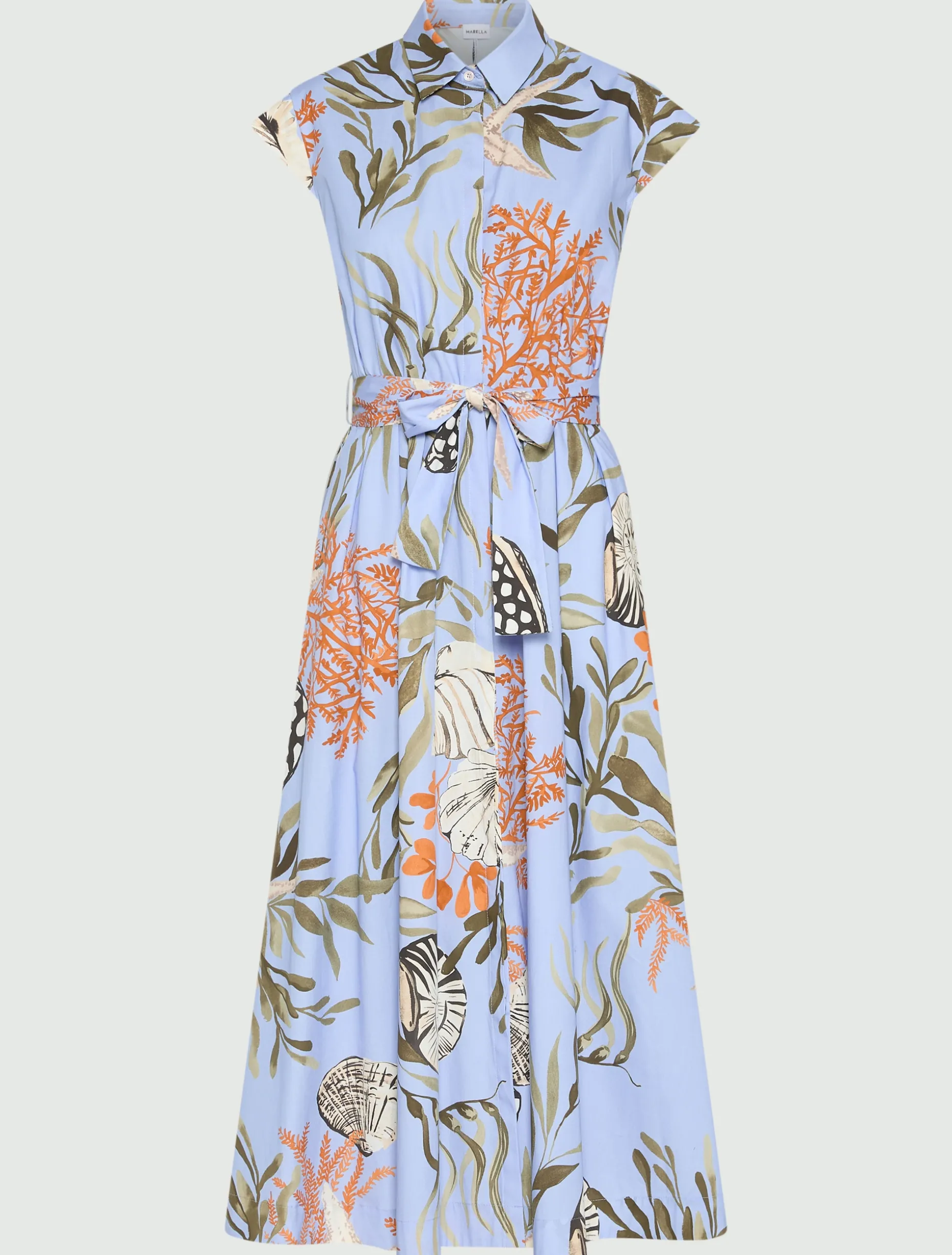 Chemisier in cotone stretch - AZZURRO