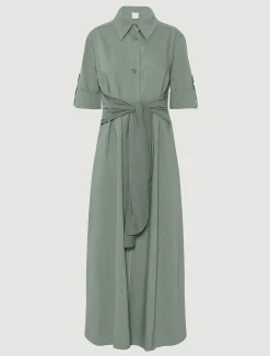 Chemisier in lino e viscosa stretch - VERDE