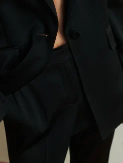 Chino in envers satin - NERO