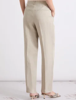 Chino in tela di lino - ECRU`