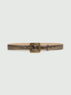 Cintura in pelle laminata - ORO