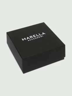 Cintura sottile in pelle con fibbie - MARRONE
