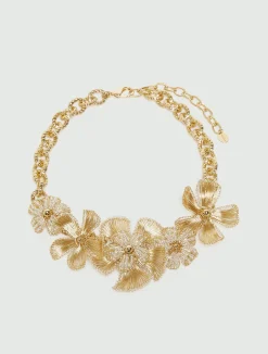 Collana girocollo con fiori - ORO