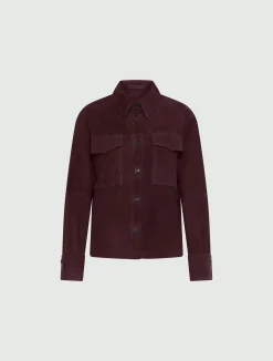 Giacca camicia in camoscio - BORDEAUX