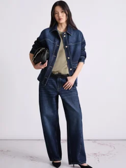 Giacca camicia in denim - BLU