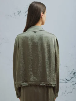Giacca dritta con coulisse - VERDE