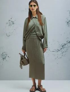 Giacca dritta con coulisse - VERDE