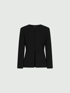 Giacca girocollo in envers satin - NERO