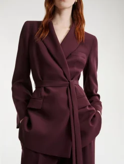 Giacca in cady con cintura - BORDEAUX