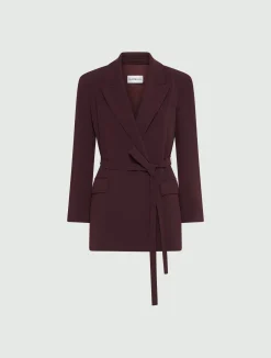 Giacca in cady con cintura - BORDEAUX