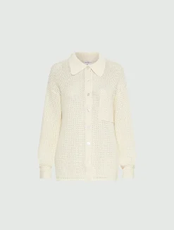 Giacca in maglia di puro cotone - BIANCO LANA