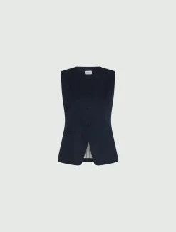 Gilet in gabardina di cotone - BLU