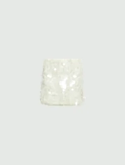 Gonna corta con paillette - BIANCO