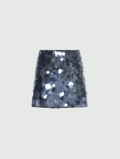 Gonna corta con paillette - BLU