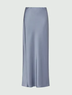 Gonna scivolata in satin - AZZURRO