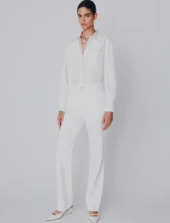 Jeans straight fit in denim - BIANCO