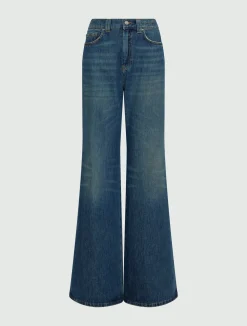Jeans wide leg a vita alta - BLU