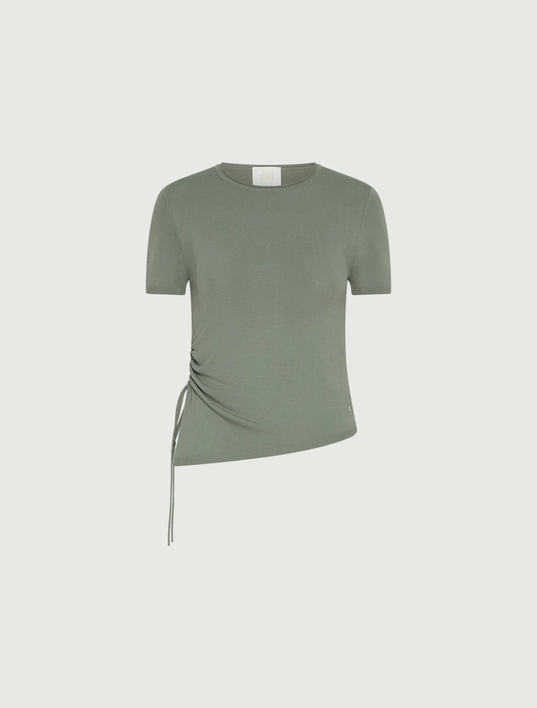 Maglia asimmetrica con coulisse - VERDE