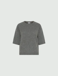 Maglia con manica al gomito in cashmere e lana - GRIGIO MEDIO