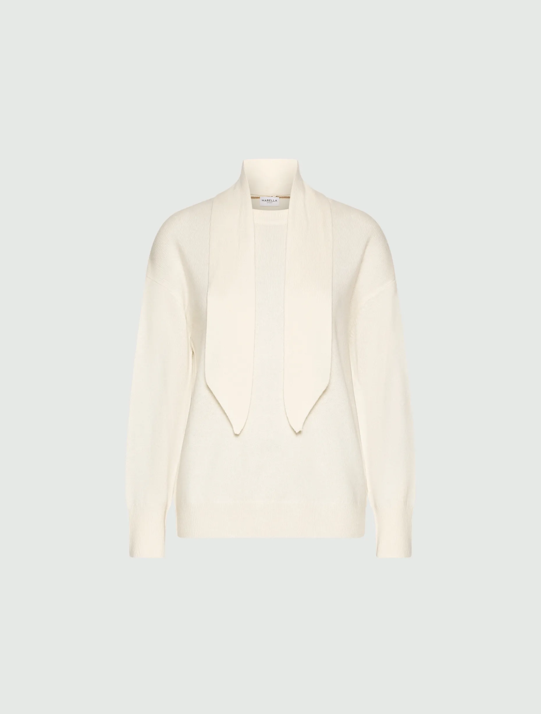 Maglia girocollo in cashmere e lana - PANNA
