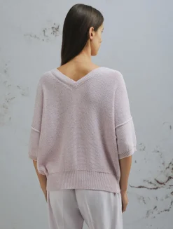Maglia oversize con lurex - ROSA