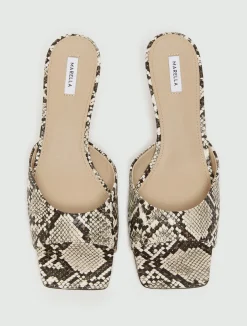 Mule con stampa pitone - MARRONE