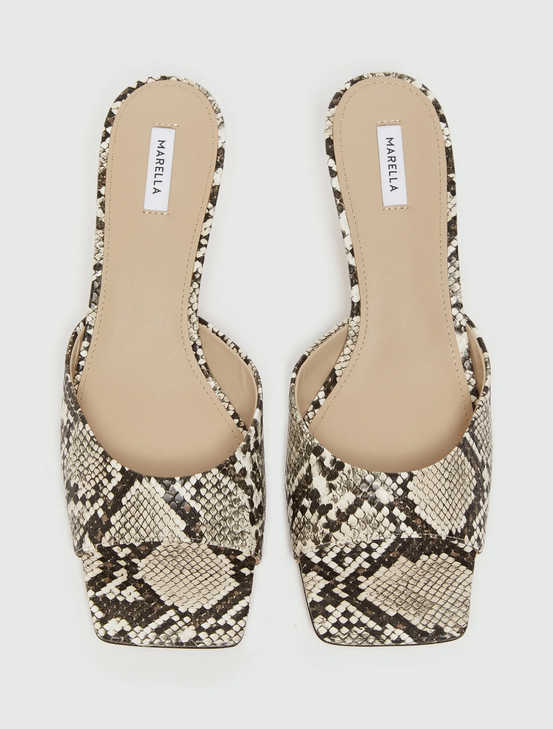 Mule con stampa pitone - MARRONE