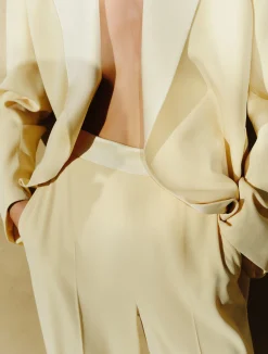 Pantalone ampio in enver satin - GIALLO